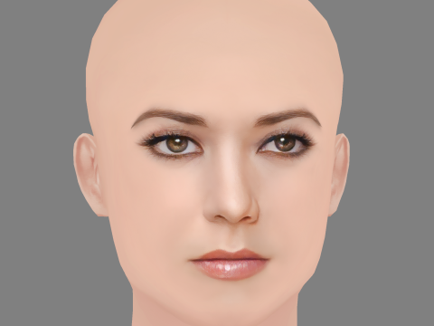 Fernanda Castillo Head - No Hair - Low poly head for game Modèle 3D