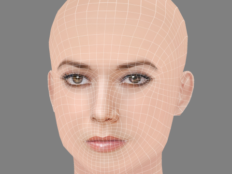 Fernanda Castillo Head - No Hair - Low poly head for game Modèle 3D