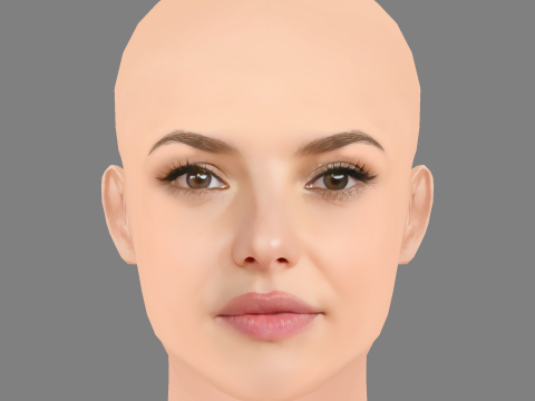 Federica Sabatini 头 - 无头发 - 低聚游戏头 3D 模型