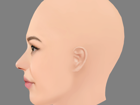 Federica Sabatini 头 - 无头发 - 低聚游戏头 3D 模型