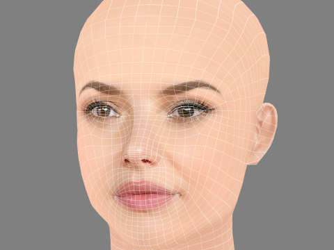 Federica Sabatini 头 - 无头发 - 低聚游戏头 3D 模型