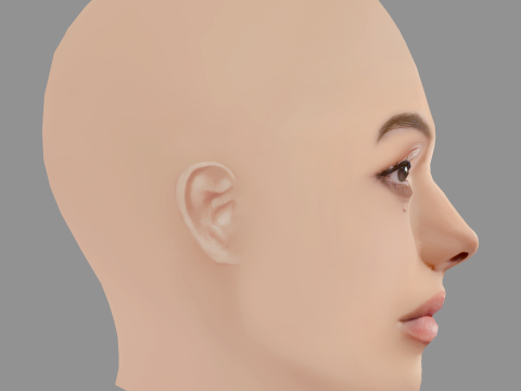 Fatima Molina Head - No Hair - Low poly head for game 3D Модель