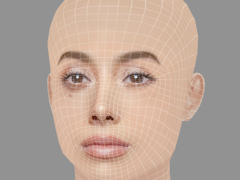 Fatima Molina Head - No Hair - Low poly head for game 3D Модель