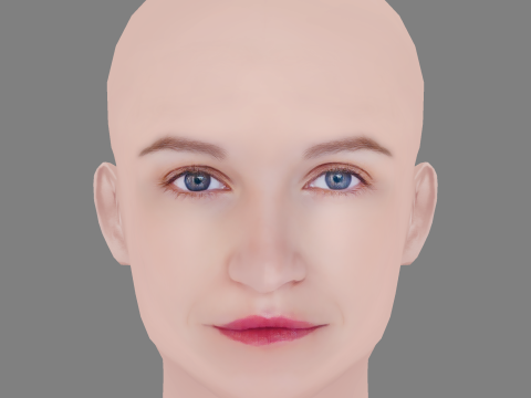 Evgeniya Malakhova Head - No Hair - Low poly head for game 3D Model