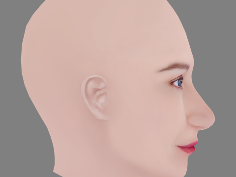 Evgeniya Malakhova Head - No Hair - Low poly head for game 3D Model