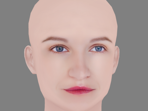 Evgeniya Malakhova Head - No Hair - Low poly head for game 3D Model