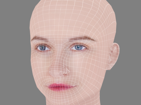 Evgeniya Malakhova Head - No Hair - Low poly head for game 3D Model