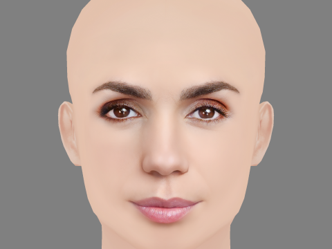 Elena Furiase Head - No Hair - Low poly head for game Modelo 3D