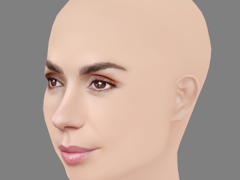 Elena Furiase Head - No Hair - Low poly head for game Modelo 3D