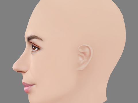 Elena Furiase Head - No Hair - Low poly head for game Modelo 3D