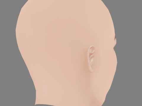 Elena Furiase Head - No Hair - Low poly head for game Modelo 3D