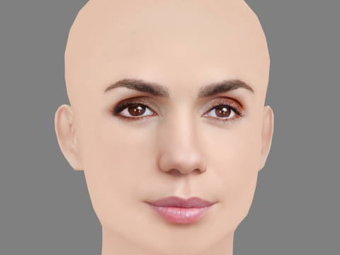 Elena Furiase Head - No Hair - Low poly head for game Modelo 3D