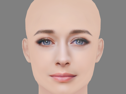 Elena Rivera Head - No Hair - Low poly head for game 3D Model