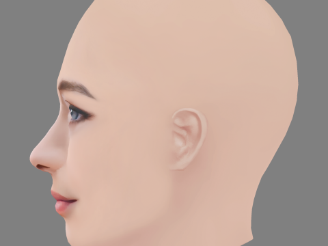 Elena Rivera Head - No Hair - Low poly head for game 3D Model