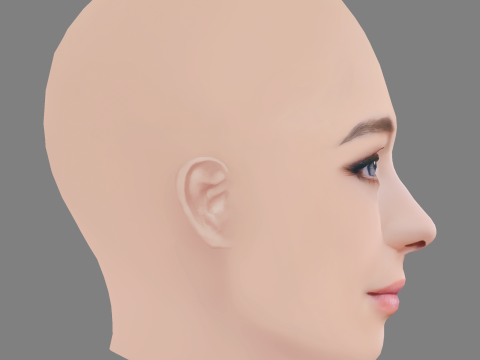 Elena Rivera Head - No Hair - Low poly head for game 3D Model