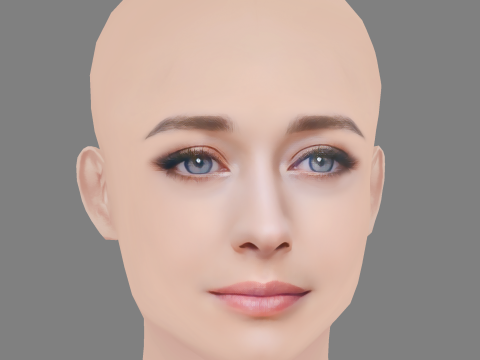 Elena Rivera Head - No Hair - Low poly head for game 3D Model