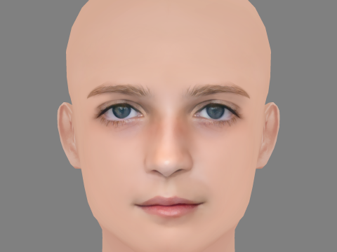 Elisa Del Genio Head - No Hair - Low poly head for game 3D Model