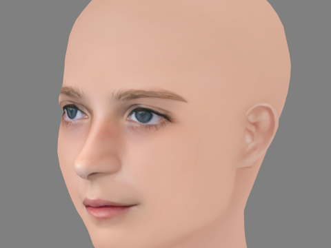 Elisa Del Genio Head - No Hair - Low poly head for game 3D Model