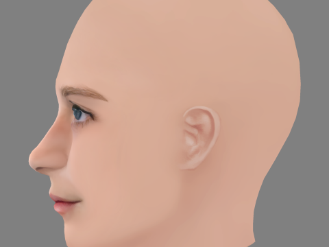 Elisa Del Genio Head - No Hair - Low poly head for game 3D Model
