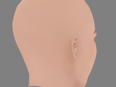 Elisa Del Genio Head - No Hair - Low poly head for game 3D Model