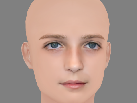 Elisa Del Genio Head - No Hair - Low poly head for game 3D Model