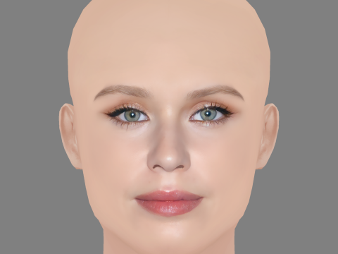 Eliza Scanlen Head - No Hair - Low poly head for game Model 3D