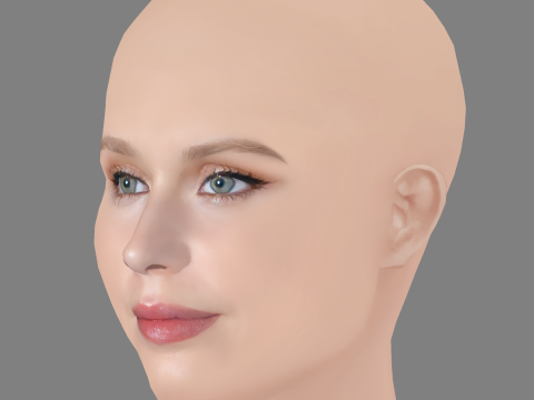 Eliza Scanlen Head - No Hair - Low poly head for game Model 3D