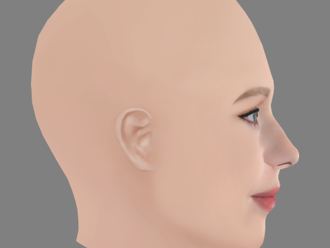 Eliza Scanlen Head - No Hair - Low poly head for game Model 3D