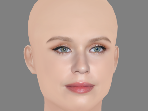 Eliza Scanlen Head - No Hair - Low poly head for game Model 3D