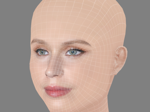 Eliza Scanlen Head - No Hair - Low poly head for game Model 3D