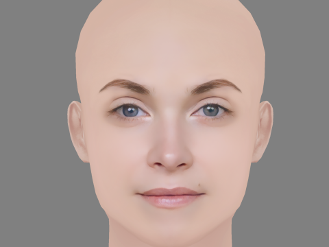 Eliza Taylor Head - No Hair - Low poly head for game 3D 모델