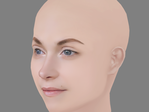 Eliza Taylor Head - No Hair - Low poly head for game 3D 모델