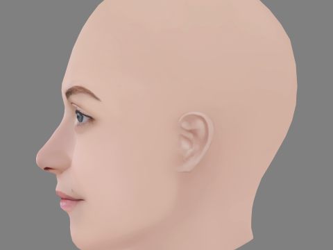 Eliza Taylor Head - No Hair - Low poly head for game 3D 모델
