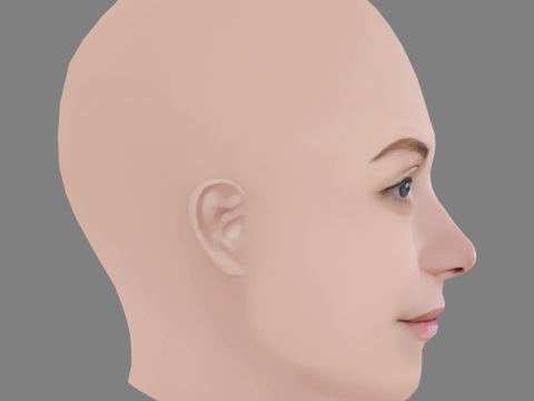 Eliza Taylor Head - No Hair - Low poly head for game 3D 모델