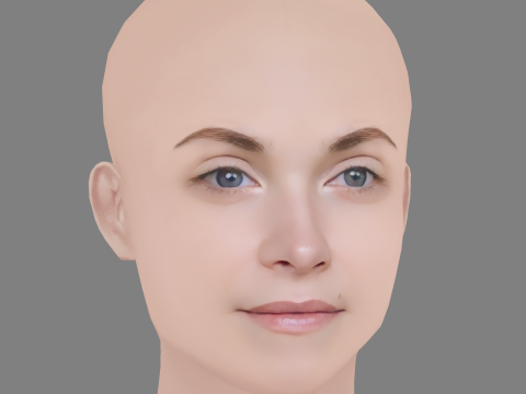 Eliza Taylor Head - No Hair - Low poly head for game 3D 모델