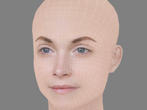Eliza Taylor Head - No Hair - Low poly head for game 3D 모델