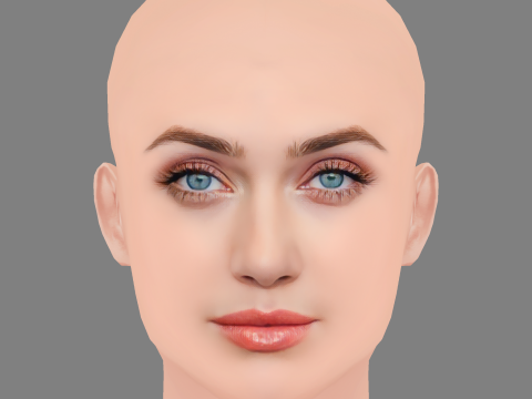 Elizabeth Debicki Head - No Hair - Low poly head for game Modèle 3D