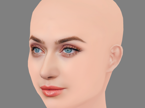 Elizabeth Debicki Head - No Hair - Low poly head for game Modèle 3D