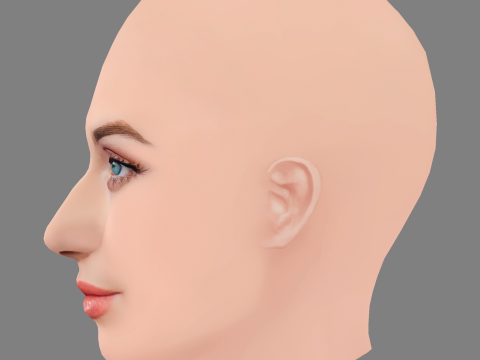 Elizabeth Debicki Head - No Hair - Low poly head for game Modèle 3D