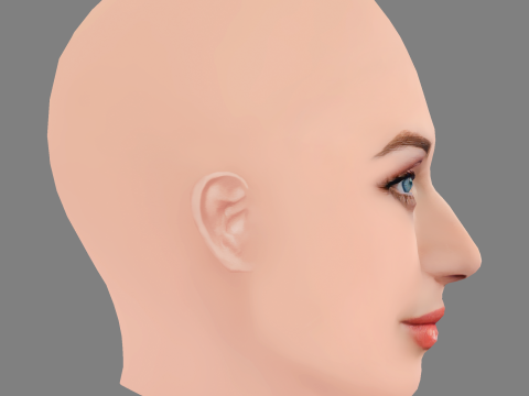 Elizabeth Debicki Head - No Hair - Low poly head for game Modèle 3D