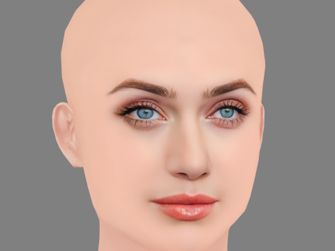 Elizabeth Debicki Head - No Hair - Low poly head for game Modèle 3D