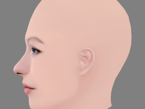 Elizaveta Bazykina Head - No Hair - Low poly head for game 3Dモデル