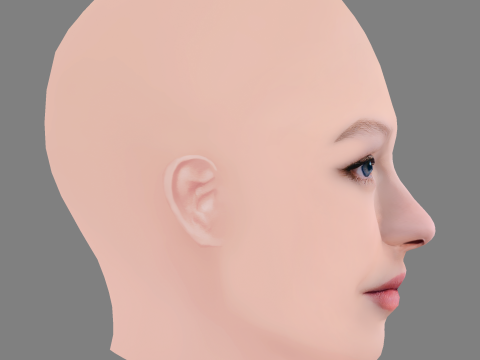 Elizaveta Bazykina Head - No Hair - Low poly head for game 3Dモデル