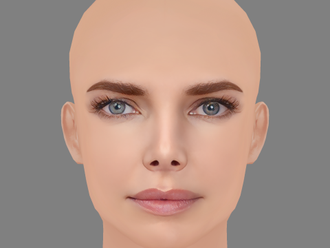 Elizaveta Boyarskaya Head - No Hair - Low poly head for game Modèle 3D