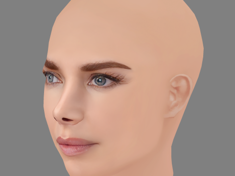 Elizaveta Boyarskaya Head - No Hair - Low poly head for game Modèle 3D