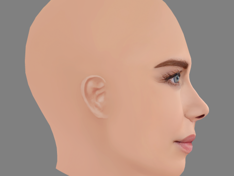Elizaveta Boyarskaya Head - No Hair - Low poly head for game Modèle 3D