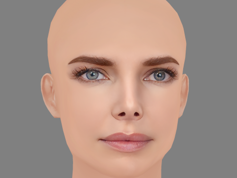 Elizaveta Boyarskaya Head - No Hair - Low poly head for game Modèle 3D