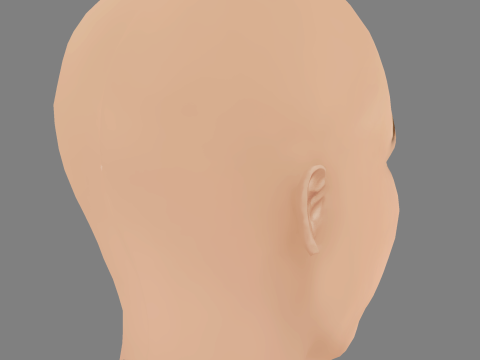 Ellen Page Head - No Hair - Low poly head for game Modello 3D