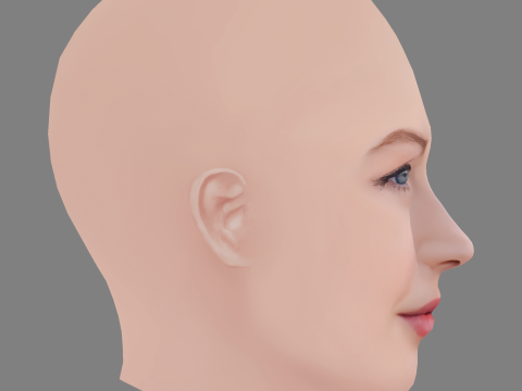 Ellie Bamber Head - No Hair - Low poly head for game Modelo 3D