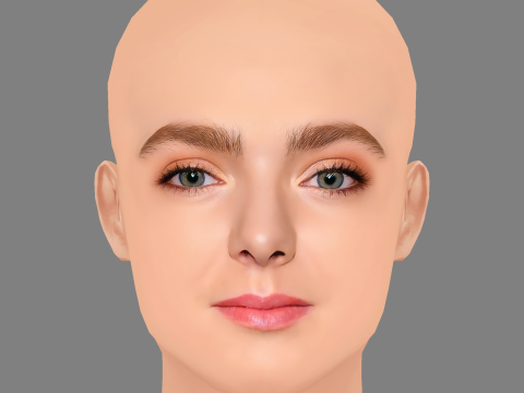 Elsie Fisher Head - No Hair - Low poly head for game 3Dモデル
